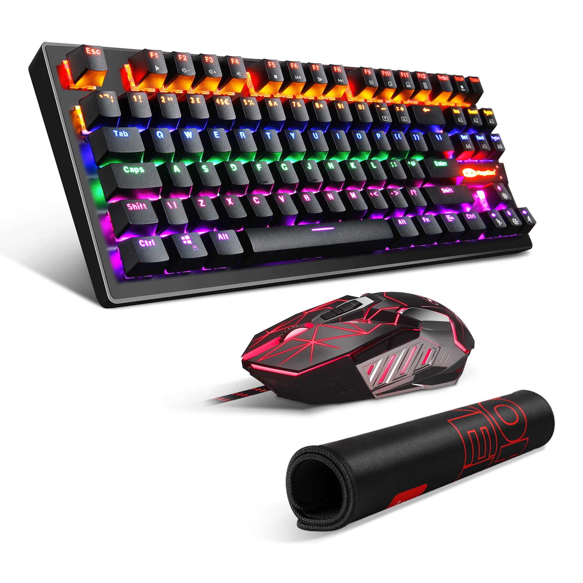 87-Key Mechanical Gaming Keyboard & Mouse Combo with LED Backlit - Perfect for PC Gamers