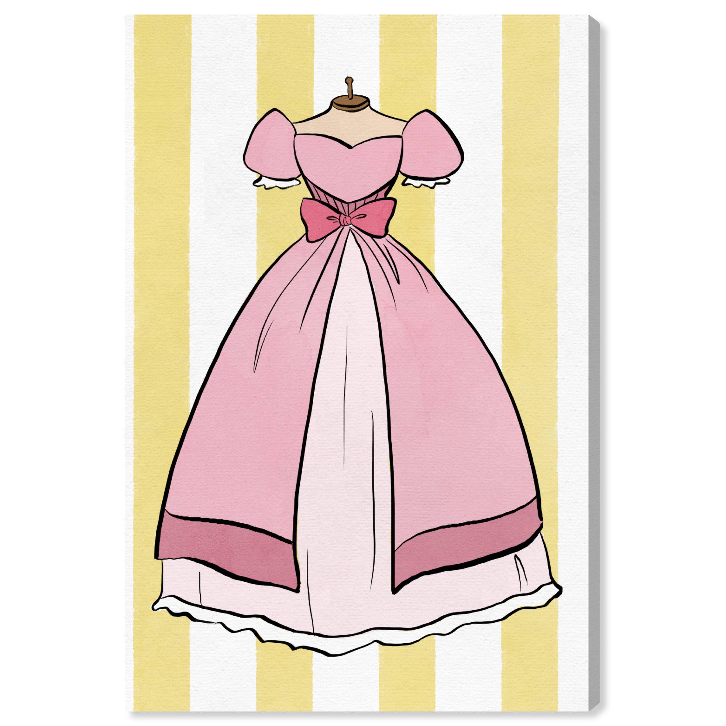 Oliver Gal Artist Co. Fantasy Princess Dress Wall Art Canvas Print - 20x30 Inches Pink & Yellow Home Decor for Bedroom, Living Room, Nursery