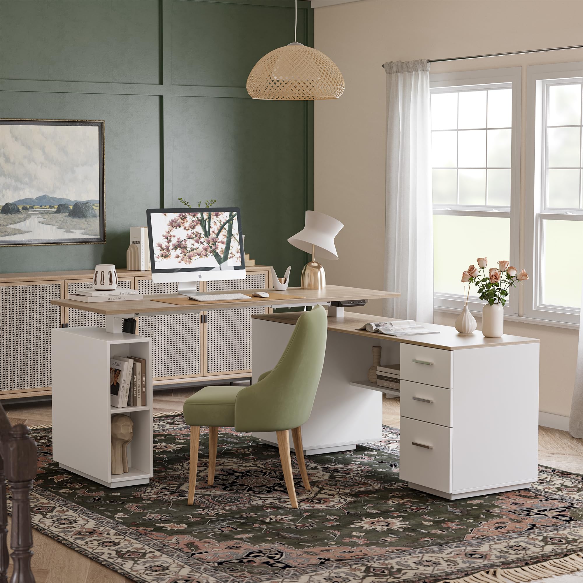 FEZIBO Electric Height Adjustable Standing Desk - 63