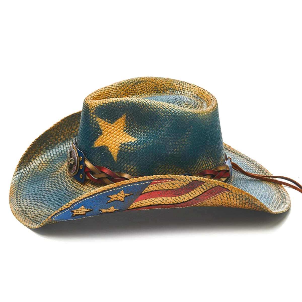 Men's Freedom Star & USA Western Cowboy Hat - Stylish Rodeo & Outdoor Adventure Hat for Country Music Fans