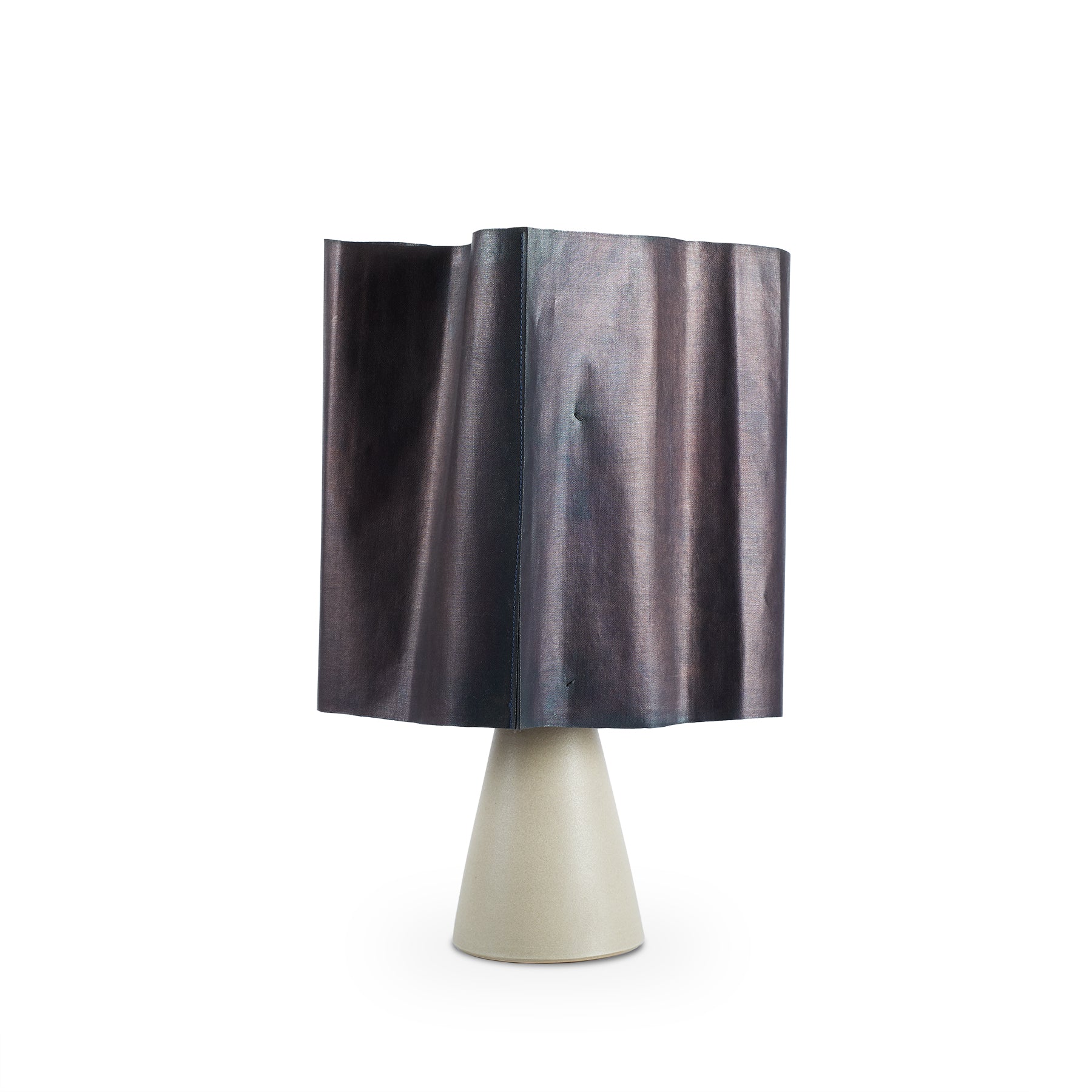 Medium Cone Lamp with Indigo Shade - Modern Home Decor Lighting for Living Room, Bedroom & Office
