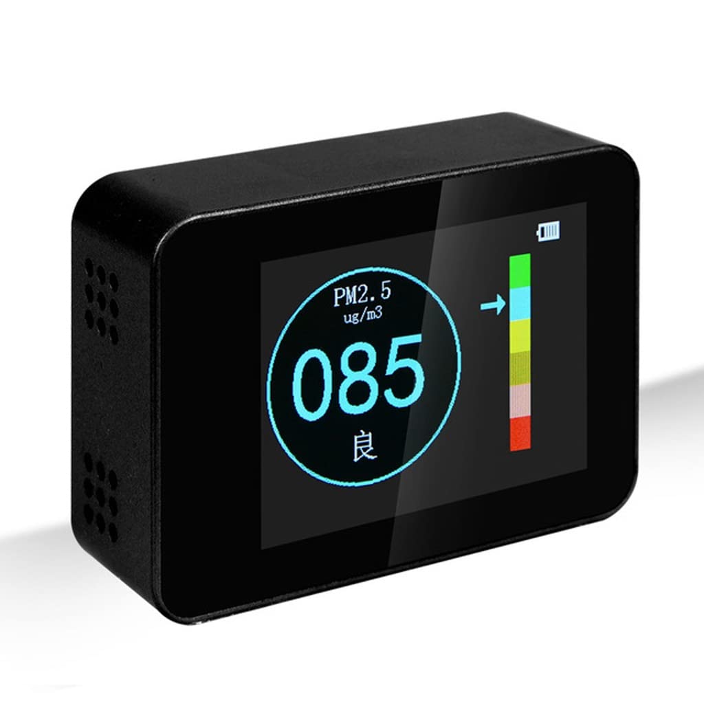 Air Quality Monitor - Portable PM2.5 PM10 PM1.0 Detector with Gas Analyzer for Home, Office & Car | Indoor Pollution Tester | Black Color | Perfect for Allergy Sufferers & Health-Conscious Families
