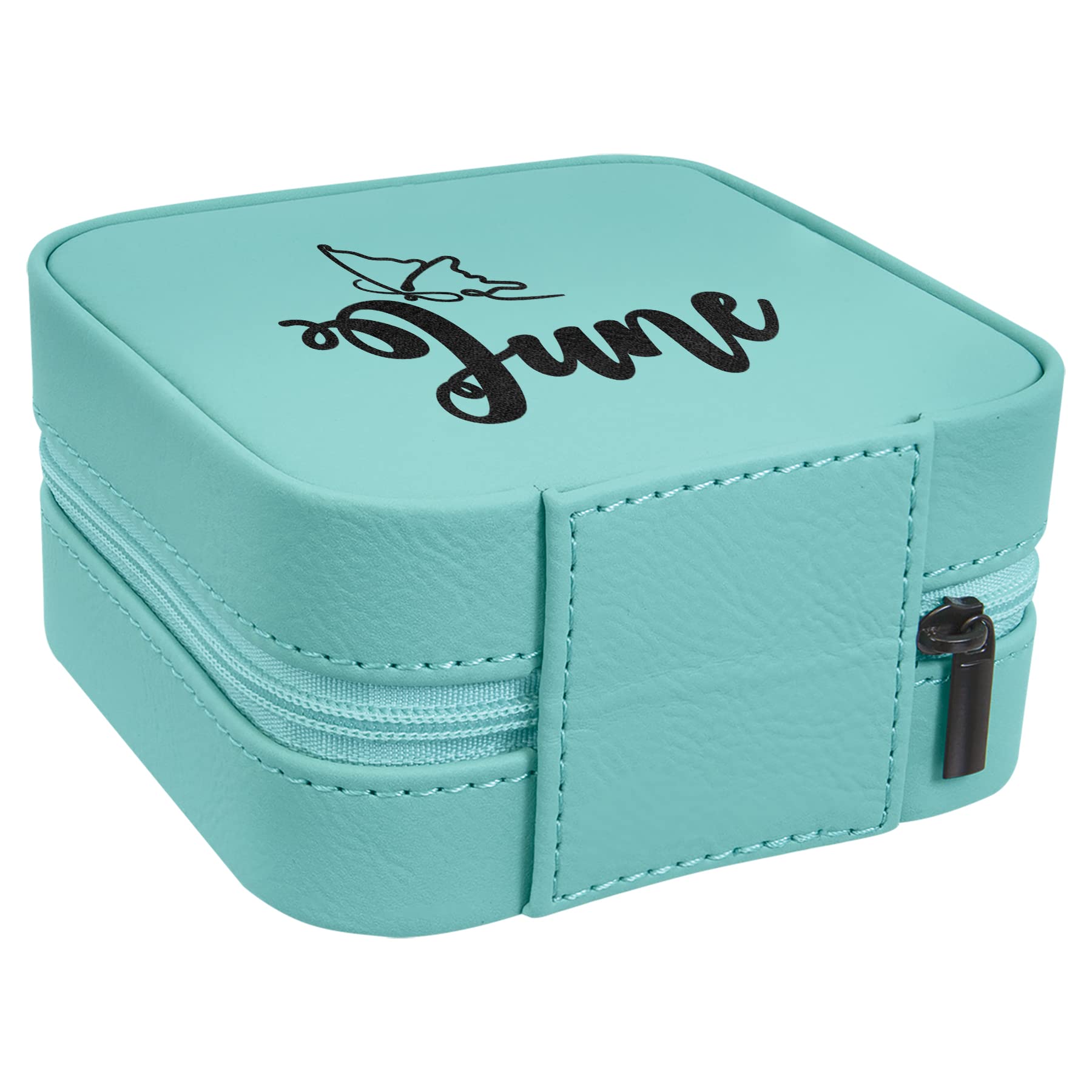 Custom Engraved 'Amelia' Teal Jewelry Box for Women - Laserable Leatherette Travel Jewelry Case | Perfect for Gifts, Parties & Organizing Necklaces, Rings & Earrings