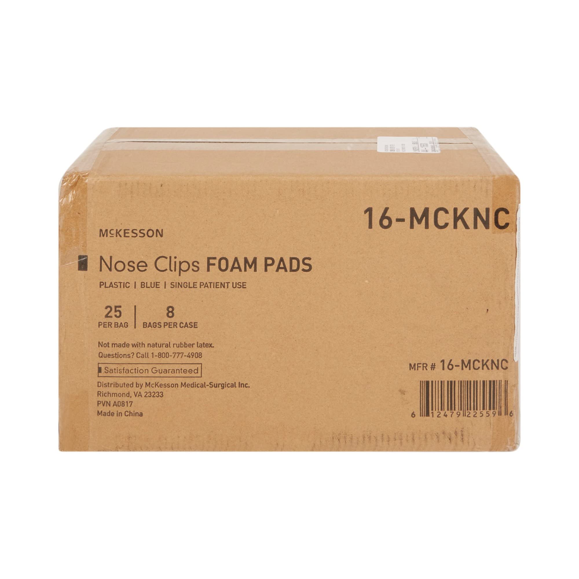 McKesson Disposable Nose Clips for Spirometry Testing - Plastic & Rubber Comfort Fit (Blue, 200 Count - 8 Packs of 25) - Ideal for Medical Clinics, Hospitals & Home Respiratory Care