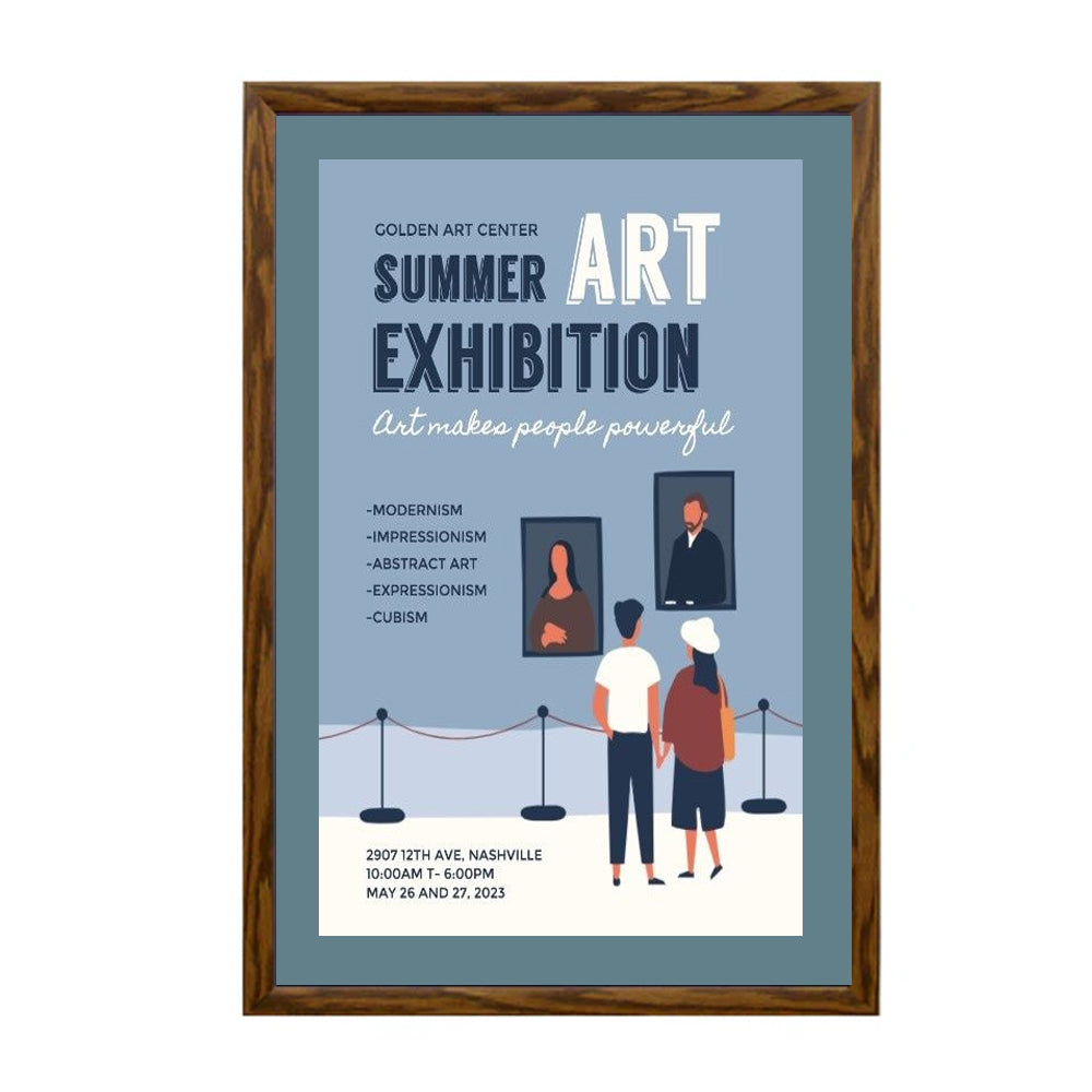 22x34 Designer Wood Snap Frames for Posters - 3 Wide Matboard Display - Perfect for Art Galleries, Home Decor & Office Presentations