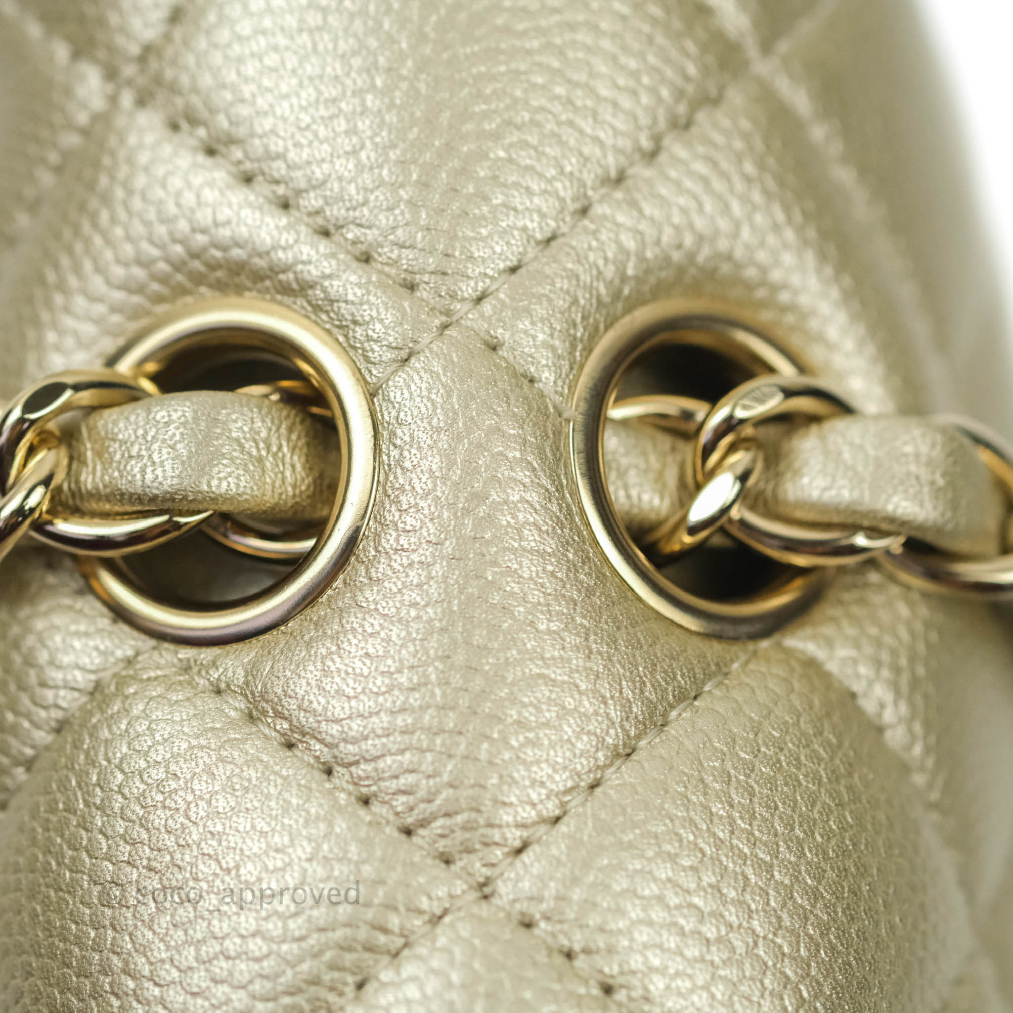 Chanel Classic Medium Double Flap Bag in Light Gold Caviar Leather with Gold Hardware | Luxury Designer Handbag for Women | Perfect for Work, Evening Events & Special Occasions