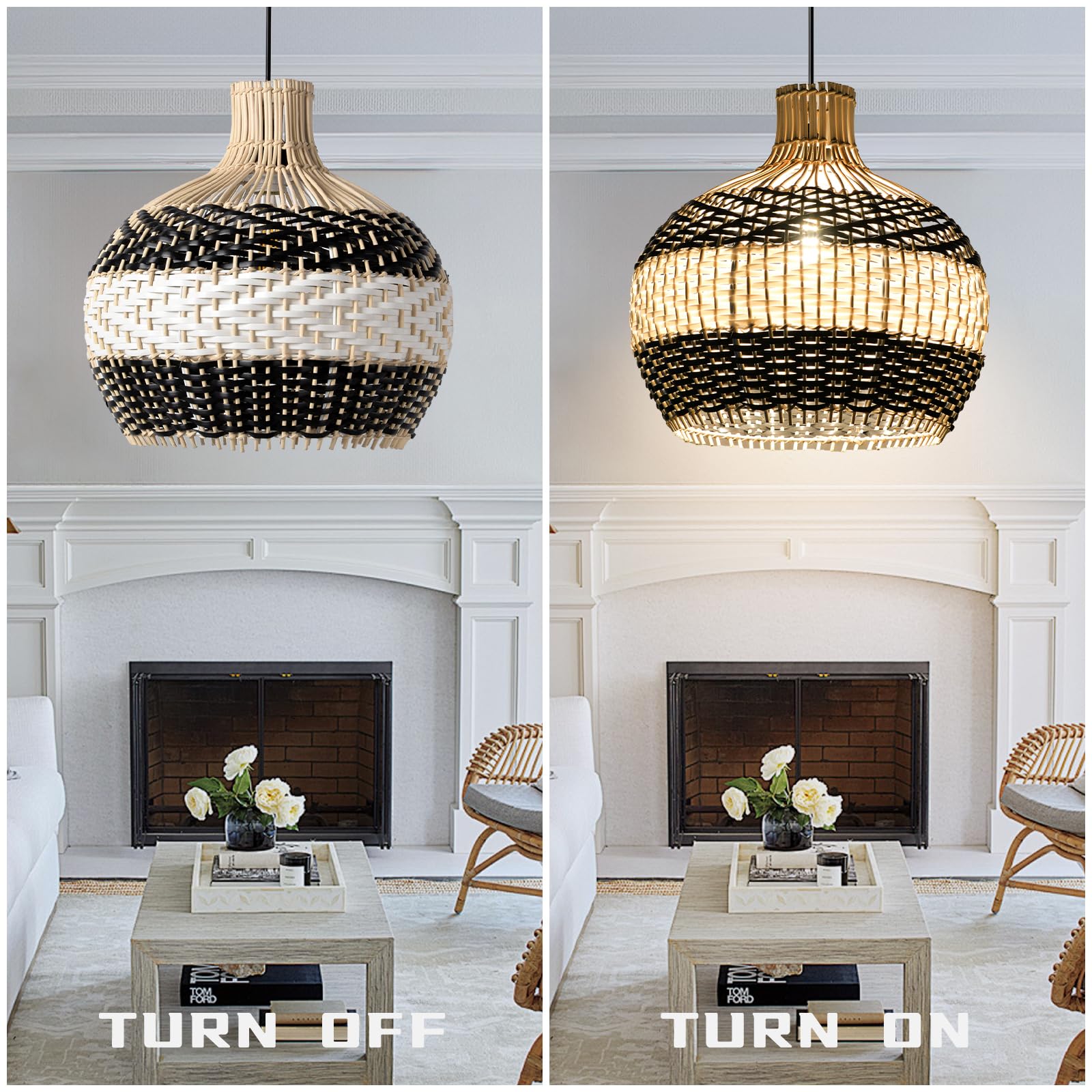 Arturesthome Handmade Rattan Pendant Light - 15.74
