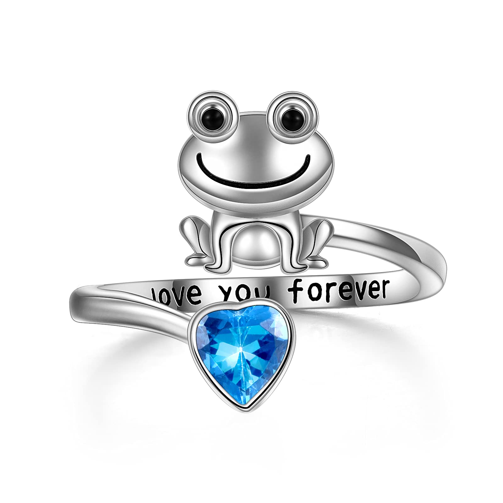 925 Sterling Silver Anxiety Rings for Women & Men - Frog, Wolf, Dragonfly, Hummingbird, Fox, Elephant, Panda, Red Panda & Angel Wings Designs - Open Adjustable Rings for Stress Relief & Fashion Jewelry - Perfect for Gifts, Meditation & Everyday Wear