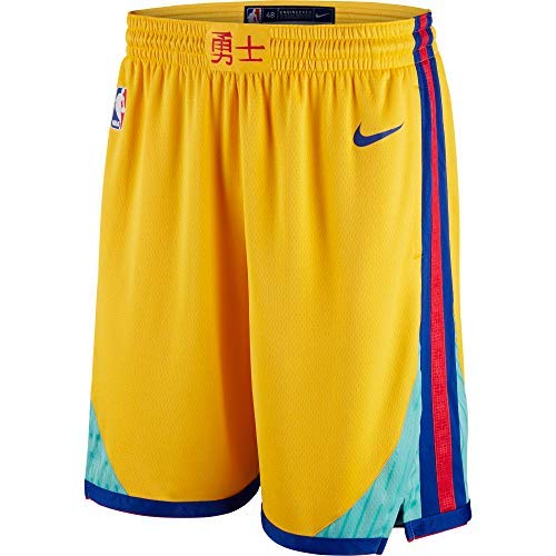 Nike Golden State Warriors City Edition Swingman Dri-FIT Basketball Shorts for Men - Breathable Gold NBA Shorts for Basketball Games, Workouts & Casual Wear