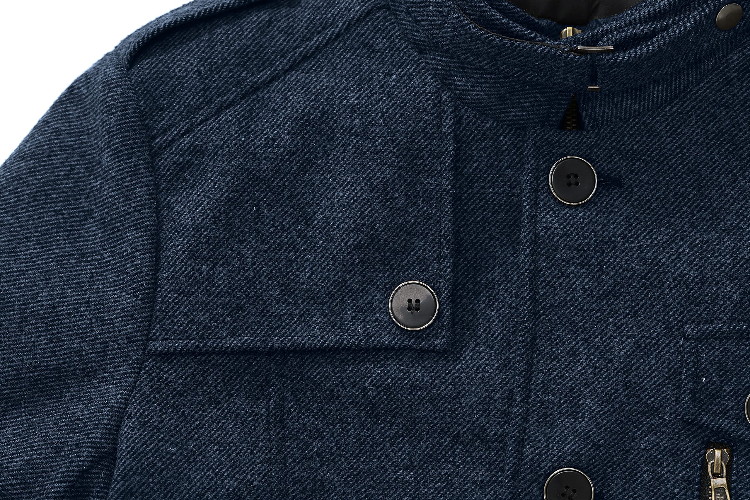 Wantdo Men's Wool Blend Jacket - Stand Collar Windproof Pea Coat for Winter Outdoor Activities | Business Casual & Travel Wear