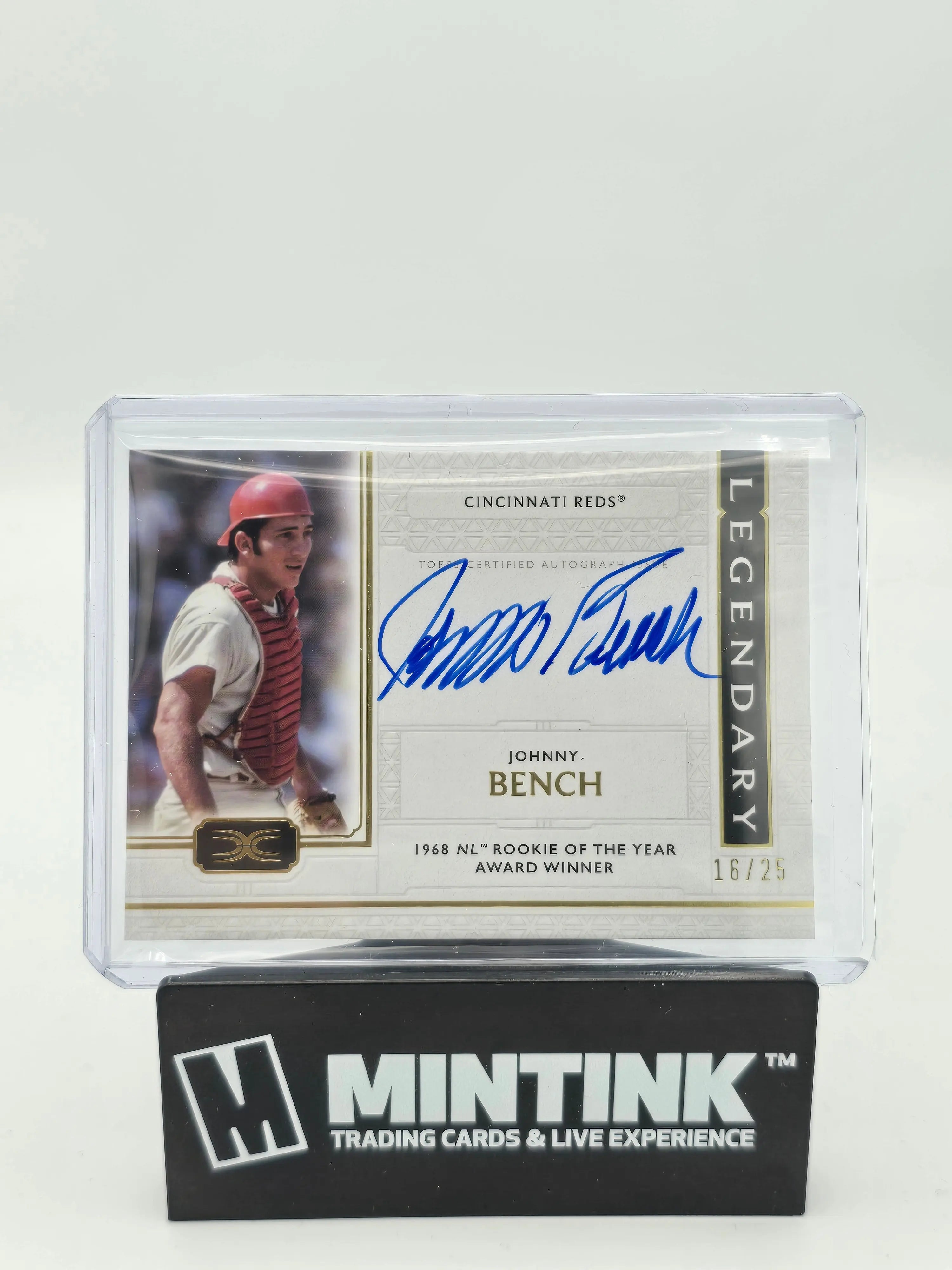 2024 Topps Definitive Johnny Bench Legendary Autograph '68 Rookie Of The Year /25 - Rare Baseball Card for Collectors & Fans - Perfect for Display, Investment & Memorabilia Collections