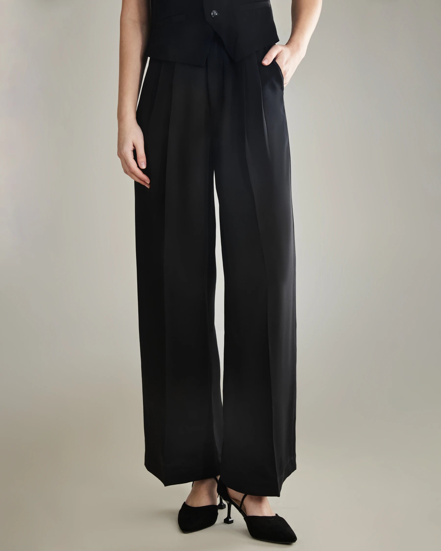 40 Momme Wide Leg Silk Pants for Women - Luxurious Soft & Comfortable Palazzo Pants for Lounge, Travel & Special Occasions