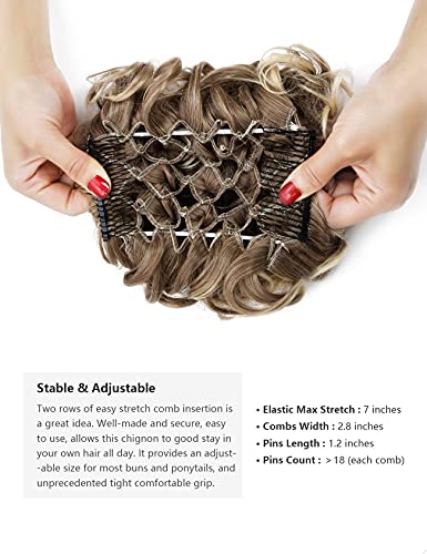 Classic Curly Chignon Hairpiece Bun - Elegant Synthetic Hair Bun for Women | Perfect for Weddings, Prom, Cosplay & Everyday Hairstyles