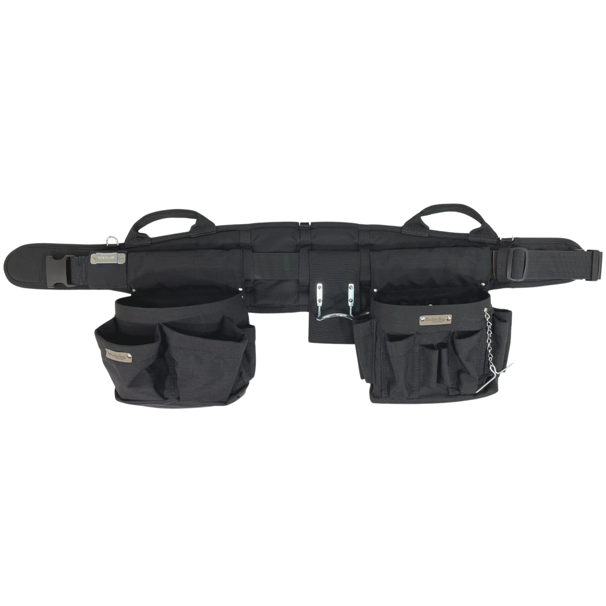 BOULDER BAG Professional Electrician's MAX Combo Tool Belt with Comfort Back Support - Heavy Duty Work Belt with Quick Release Buckle (Black, 2XL 43-48 Inch Waist) - Made in USA - Perfect for Construction, Wiring & Electrical Repairs
