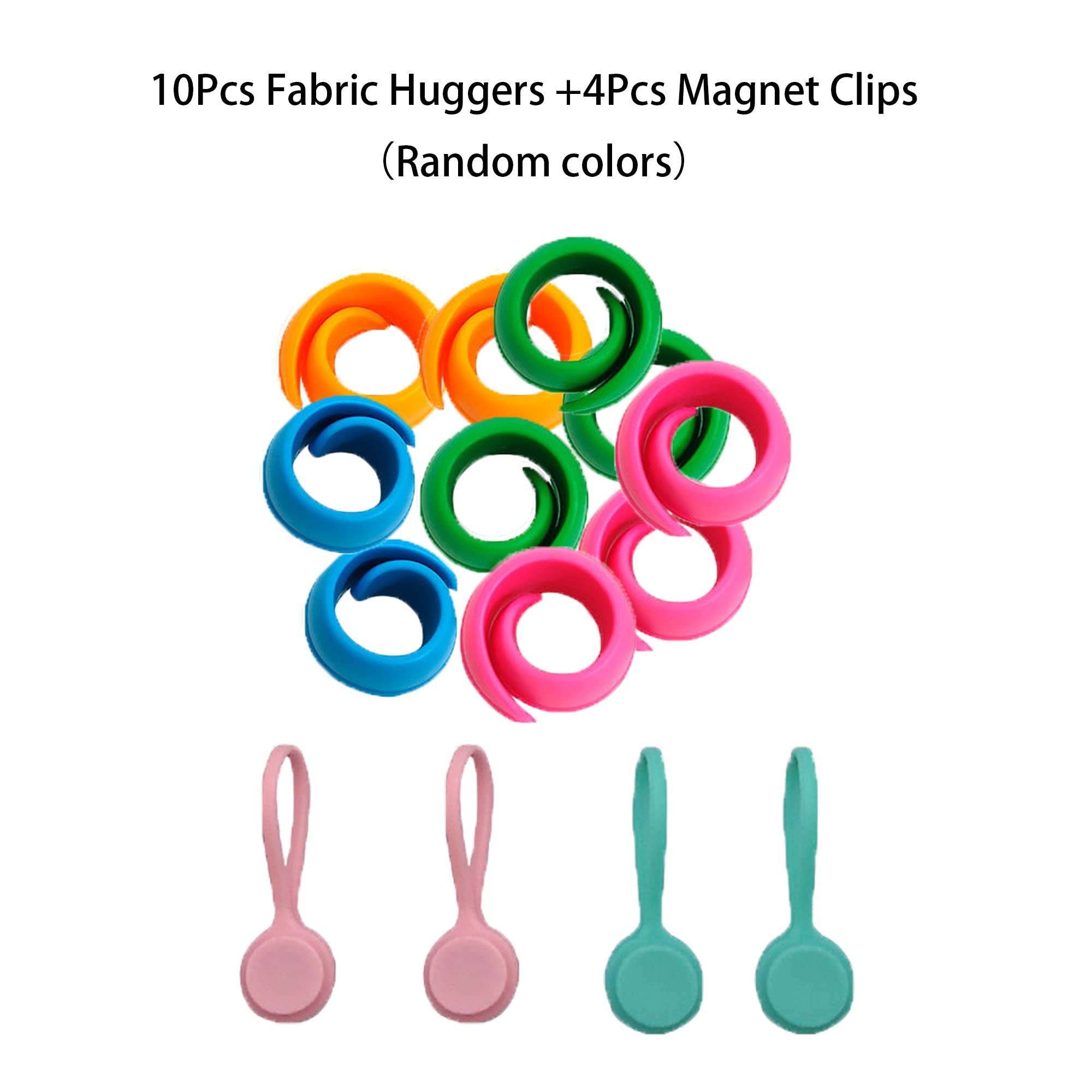 14 Pcs Fabric Huggers Cross Stitch Silicone Thread Spool Holders - Embroidery Sewing Cotton Reel Tidy Clips with Magnetic Fabric Clips for Organizing Threads and Needles - Perfect for Cross Stitch, Sewing Projects & Craft Storage