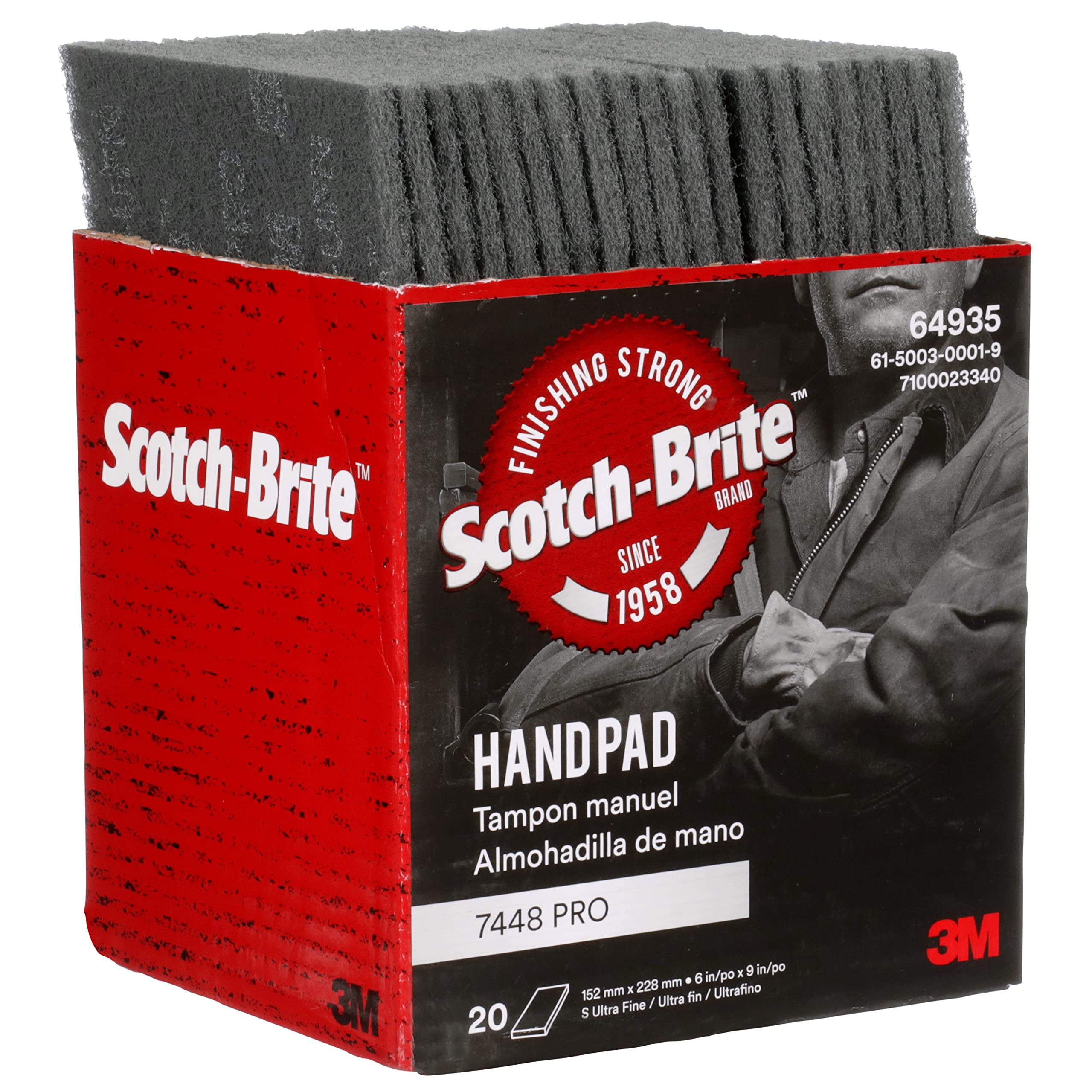 3M Scotch-Brite 7448 PRO Hand Sanding Pad - 6