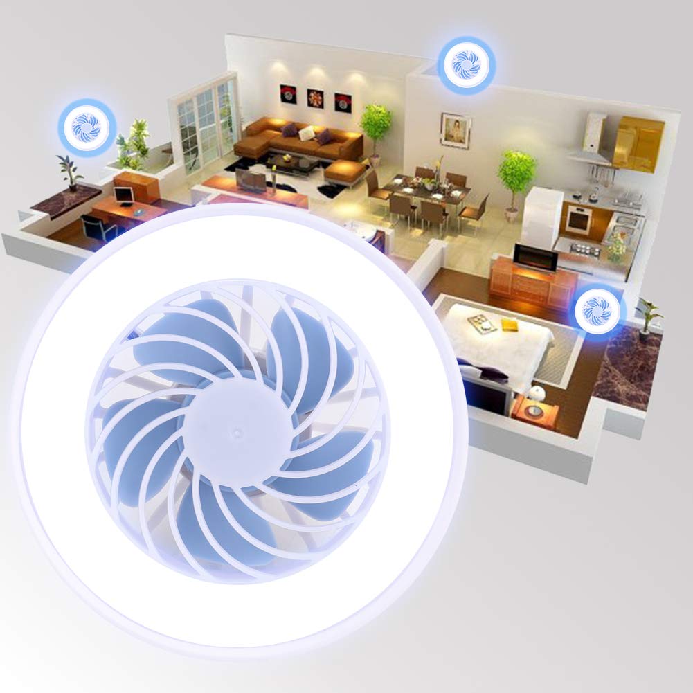Ultra-Thin LED Ceiling Fan Light - 12W 3500-4000K White Light, Anti-Glare Modern Fan Lamp with Invisible Blades for Home, Bedroom, Office & Night Market - Perfect for Cooling & Lighting Small Spaces