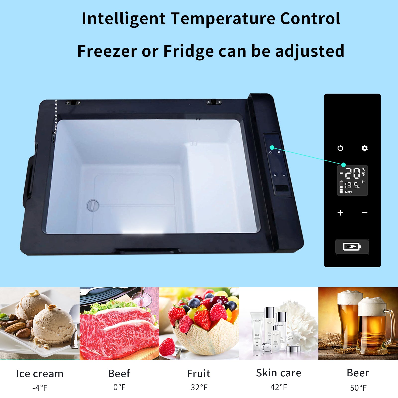Alpicool C50 Portable Car Refrigerator 12V/24V DC & 110V AC - Compact Freezer for Road Trips, Camping, RV, Truck - Energy Efficient & Quiet Cooling - Certified Refurbished
