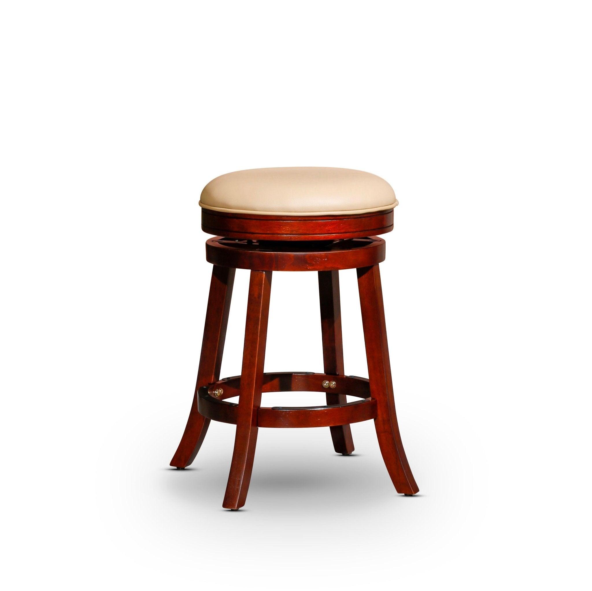 Creede Bonded Leather Backless Swivel Stool - 24