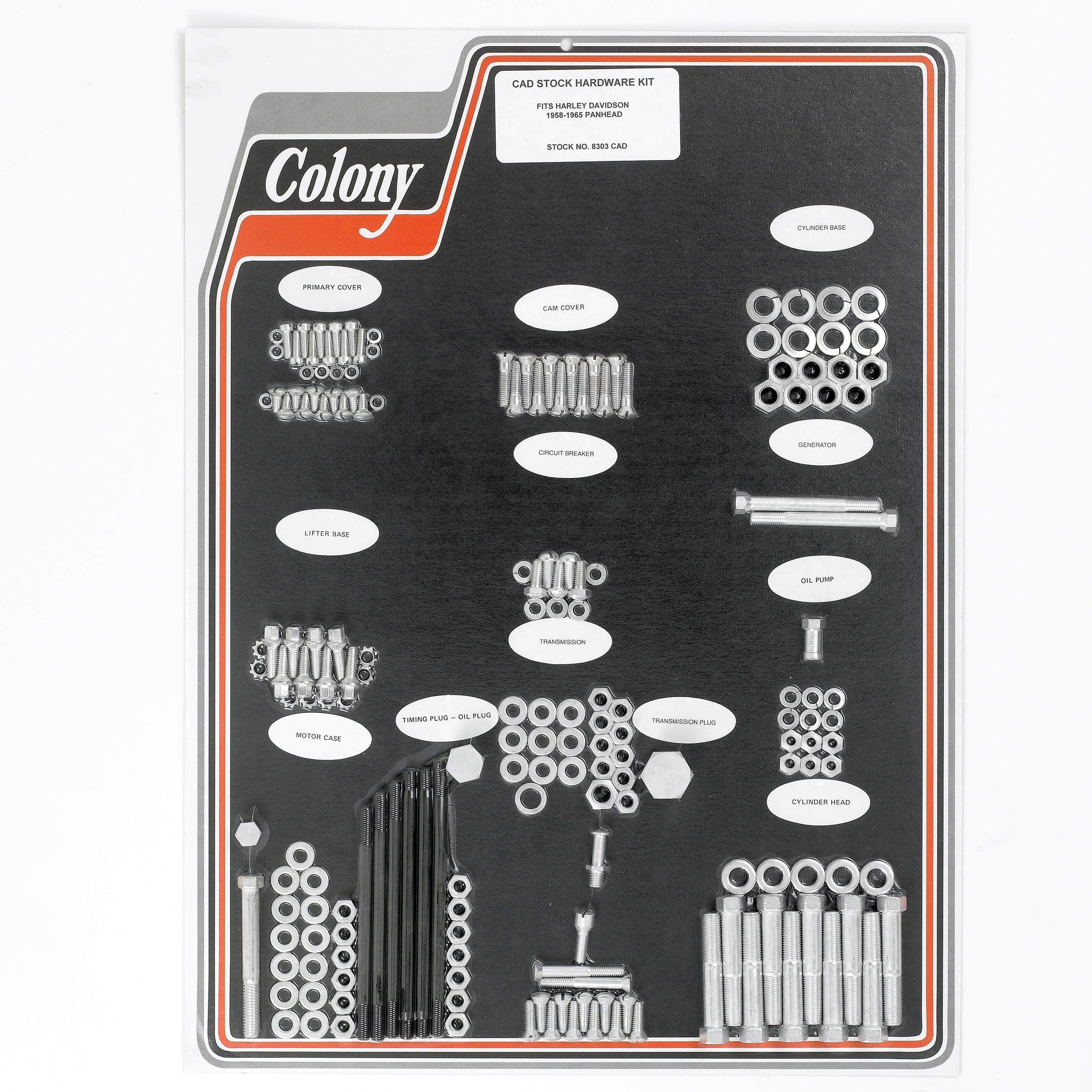 1958-1965 Harley Davidson Panhead CAD Plated Complete Stock Hardware Kit - Motorcycle Restoration & Repair Parts for Classic Bike Builders