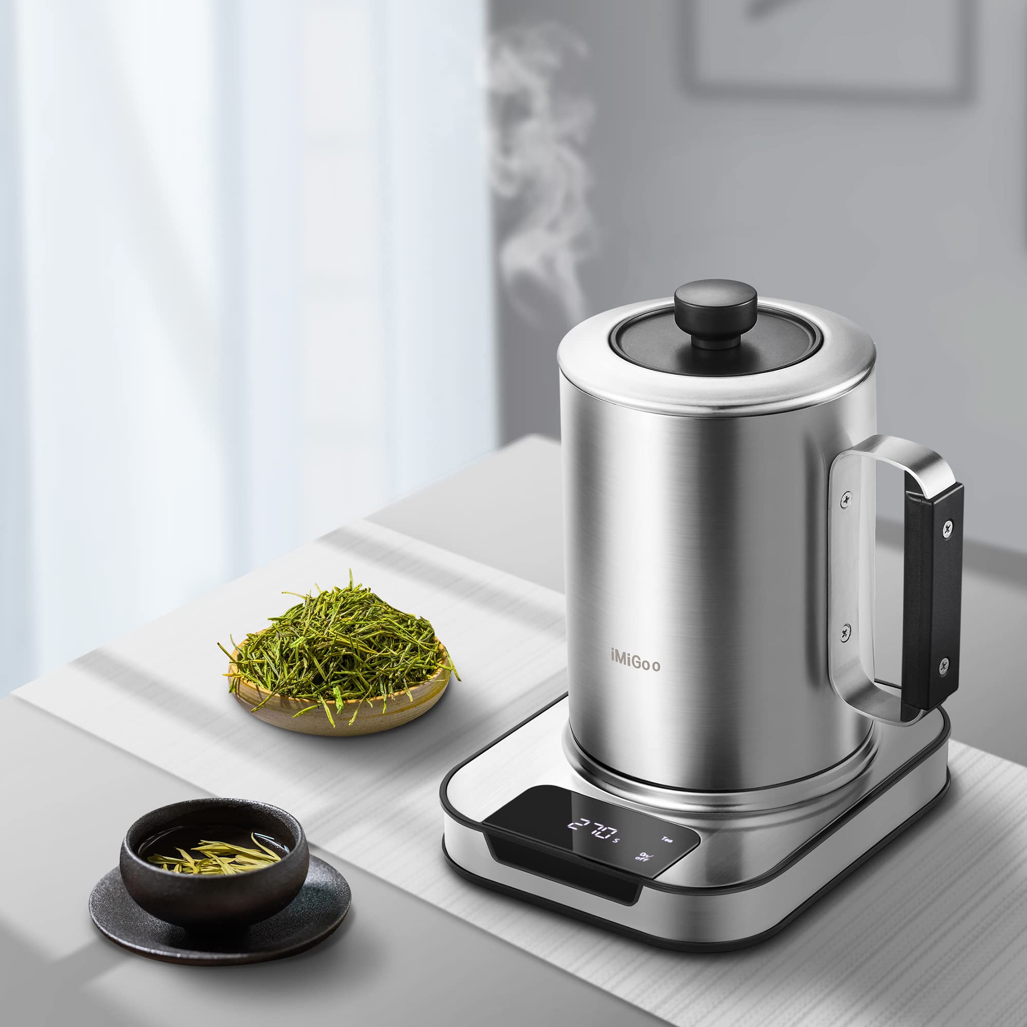 DualBrew Pro - 24 Oz Coffee & Tea Maker with 34oz Boiling Capacity, Double-Walled Stainless Steel Electric Kettle for Home, Office & Camping | Fast Heating, Multi-Functional & Portable Design | Perfect for Brewing Coffee, Tea & Hot Beverages Anywhere
