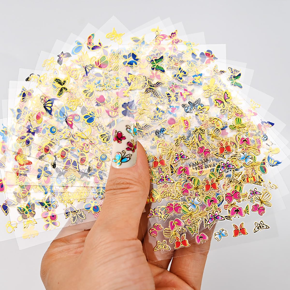 3D Butterfly Nail Stickers - 30Pcs Colorful Self-Adhesive Nail Art for Women & Girls - Perfect for Manicures & Acrylic Nails