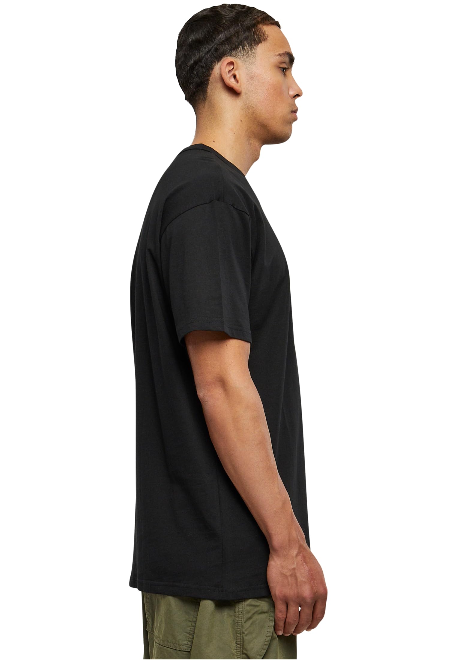 Urban Classics Organic Cotton Basic T-Shirt for Men - Soft Black Crew Neck Tee - Perfect for Casual Wear, Gym & Everyday Outfits