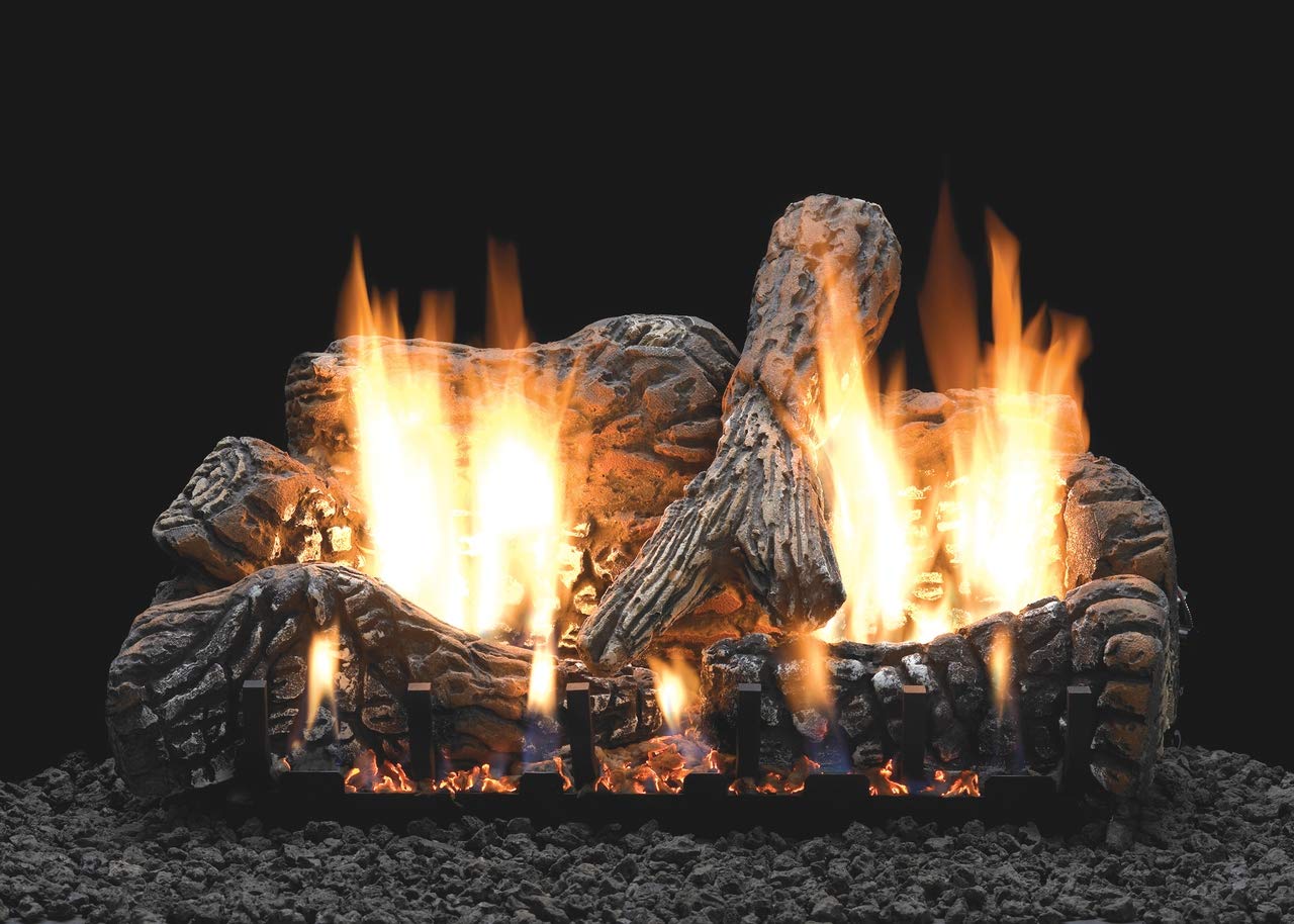 30 Inch Empire Vent-Free Charred Oak Ceramic Fiber Log Set - Realistic Fireplace Decoration for Cozy Home & Cabin Ambience
