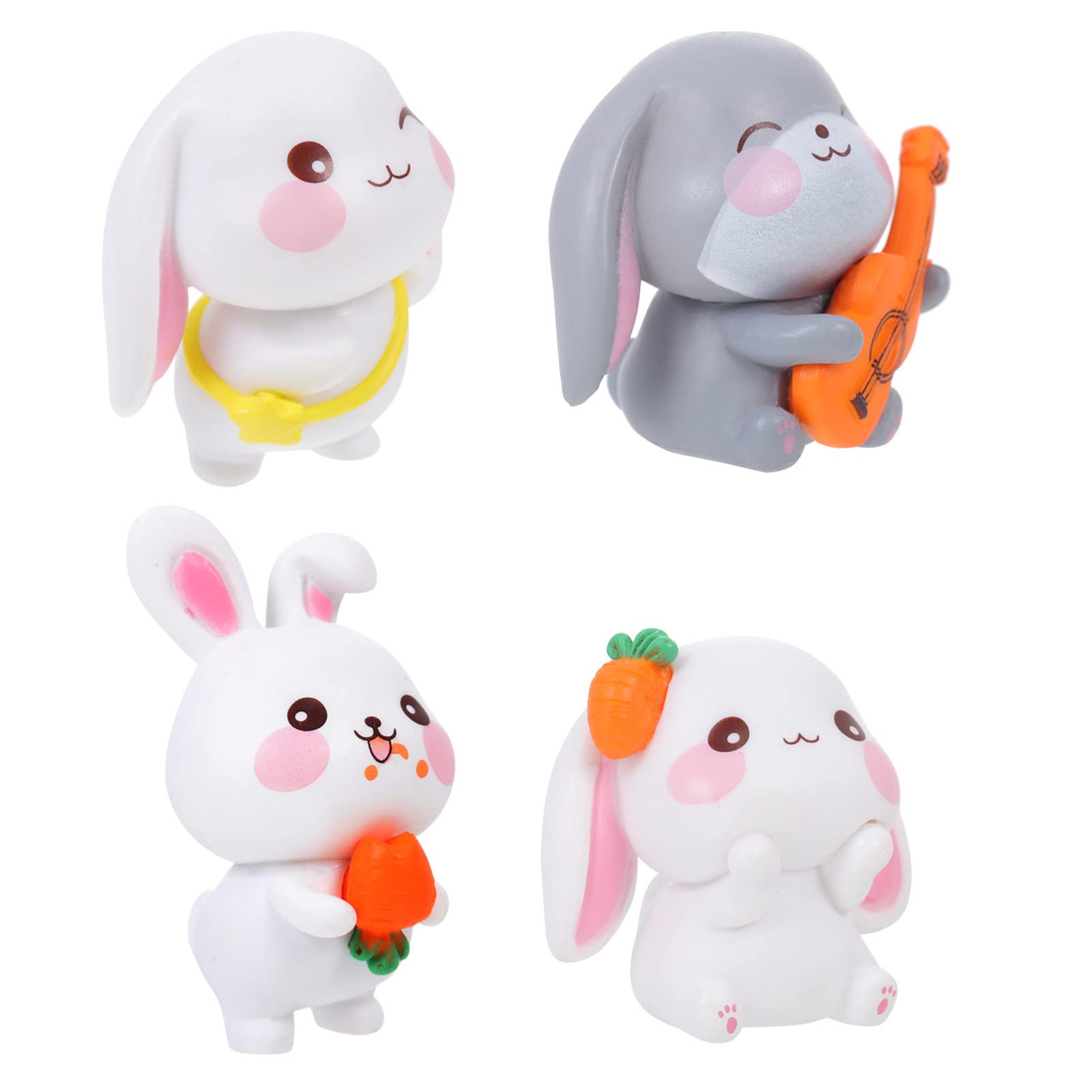 ARTIBETTER Miniature Rabbit Figurines Set - 5pcs Tiny Animal Models for Fairy Garden, Moss Landscape, DIY Terrarium & Cake Toppers - Perfect for Home Decor, Party Favors and Miniature Scenes