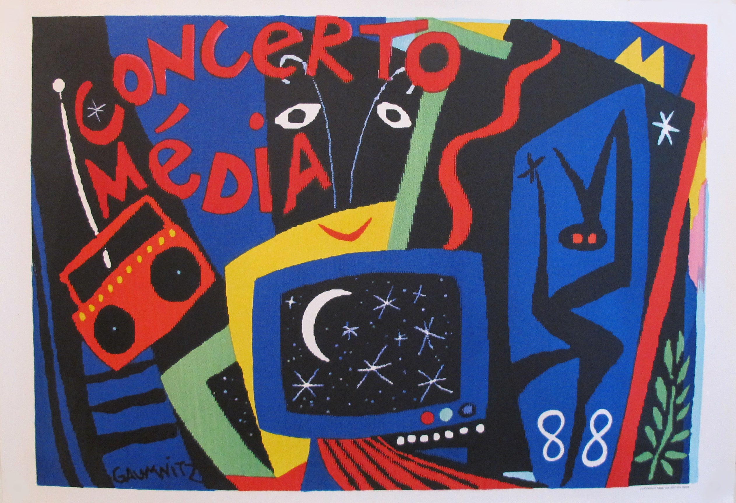 1988 Original Vintage French Concerto Media Poster - Perfect for Home Decor, Music Lovers & Retro Collectors
