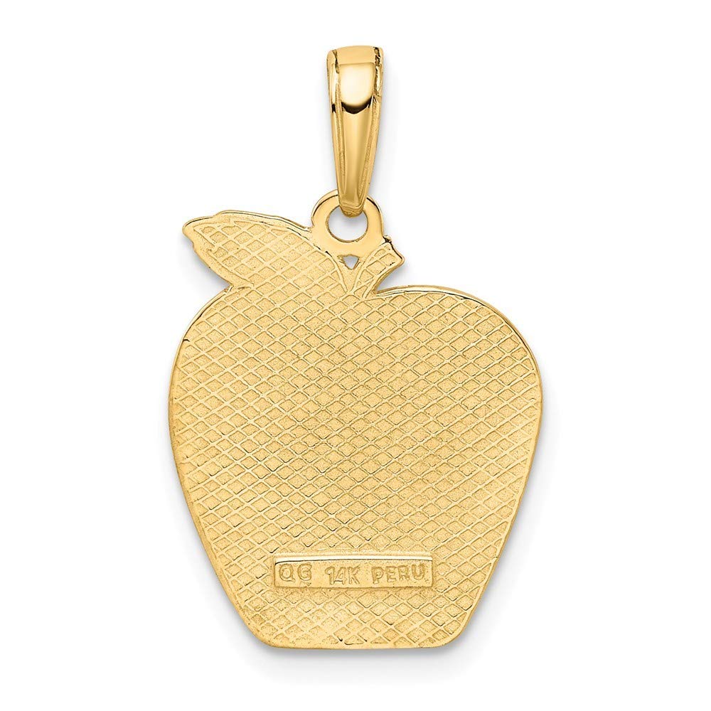 14K Yellow Gold Solid New York Skyline Small Apple Pendant Necklace - Perfect Gift for NYC Lovers, Travel Enthusiasts & Apple Fans | Elegant Jewelry for Everyday Wear, Special Occasions & Souvenirs