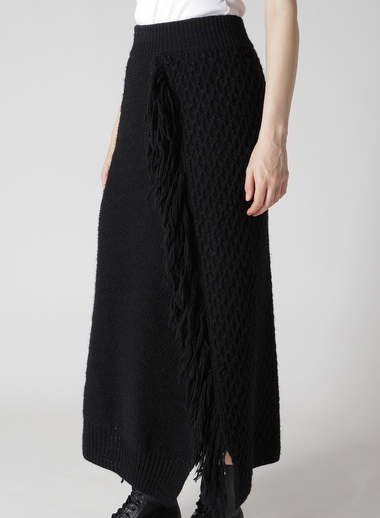Bohemian Fringe Skirt for Women - Cable Knit Maxi Skirt with Tassel Trim - Perfect for Music Festivals, Beach Vacations, and Boho Chic Outfits