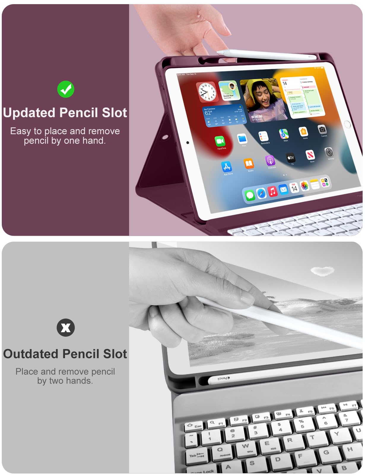 Hamile Backlit Wireless Keyboard Case for iPad 9th/8th/7th Gen, iPad Pro 10.5