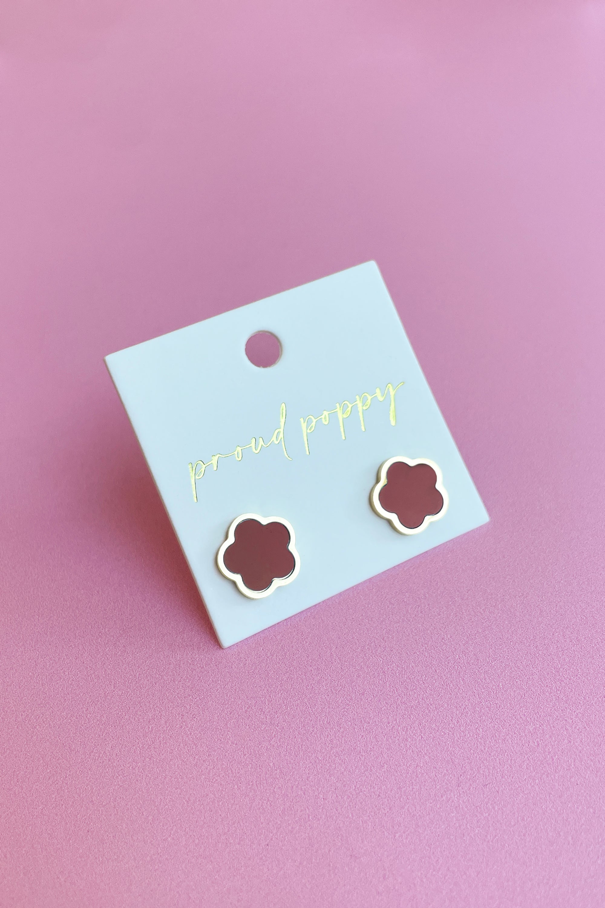 Elegant Maroon Clover Earrings for Women - Stylish Four Leaf Clover Jewelry Gift for St. Patrick's Day, Birthday & Party Accessories