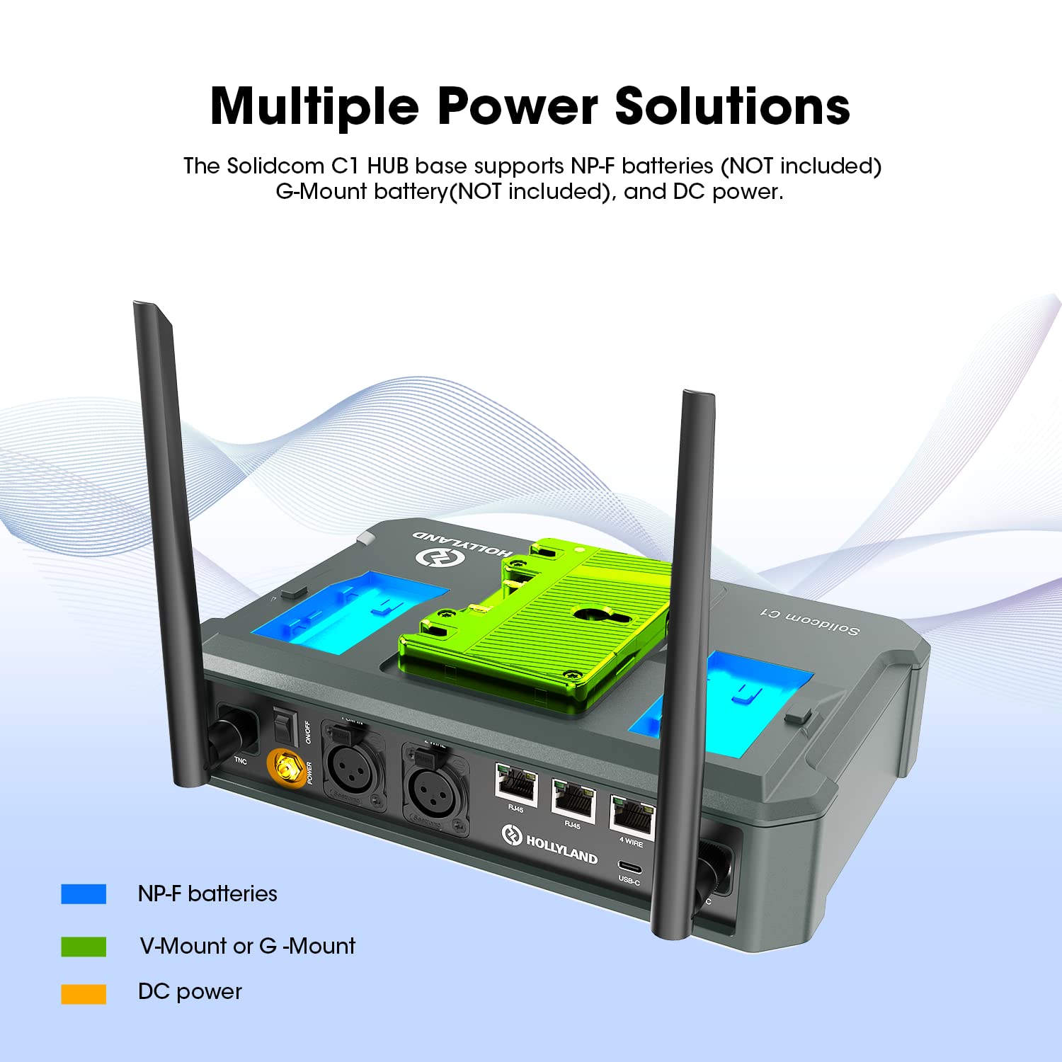 Hollyland Solidcom C1 Wireless Headset Intercom System - 9-Person Full-Duplex Communication, 1.9GHz Frequency, Base Station & 9 Headsets, AB Grouping, Cloud Meeting, Expandable Connection - Perfect for Team Communication, Events, Conferences, and Business Meetings