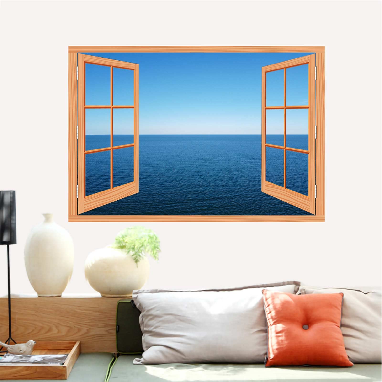 Blue Horizon Window Mural Wall Sticker - 36