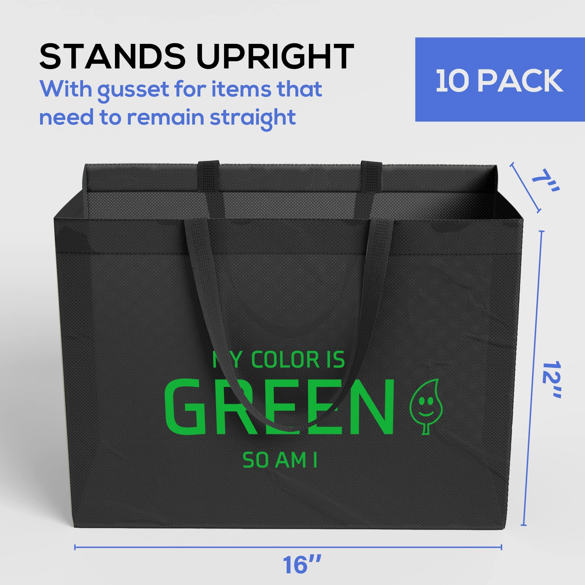 Eco-Friendly Reusable Grocery Bags - Durable Non-Woven Fabric Shopping Totes for Groceries, Kitchen Storage & Food Delivery - Perfect for Supermarkets, Farmers Markets & Zero Waste Lifestyle