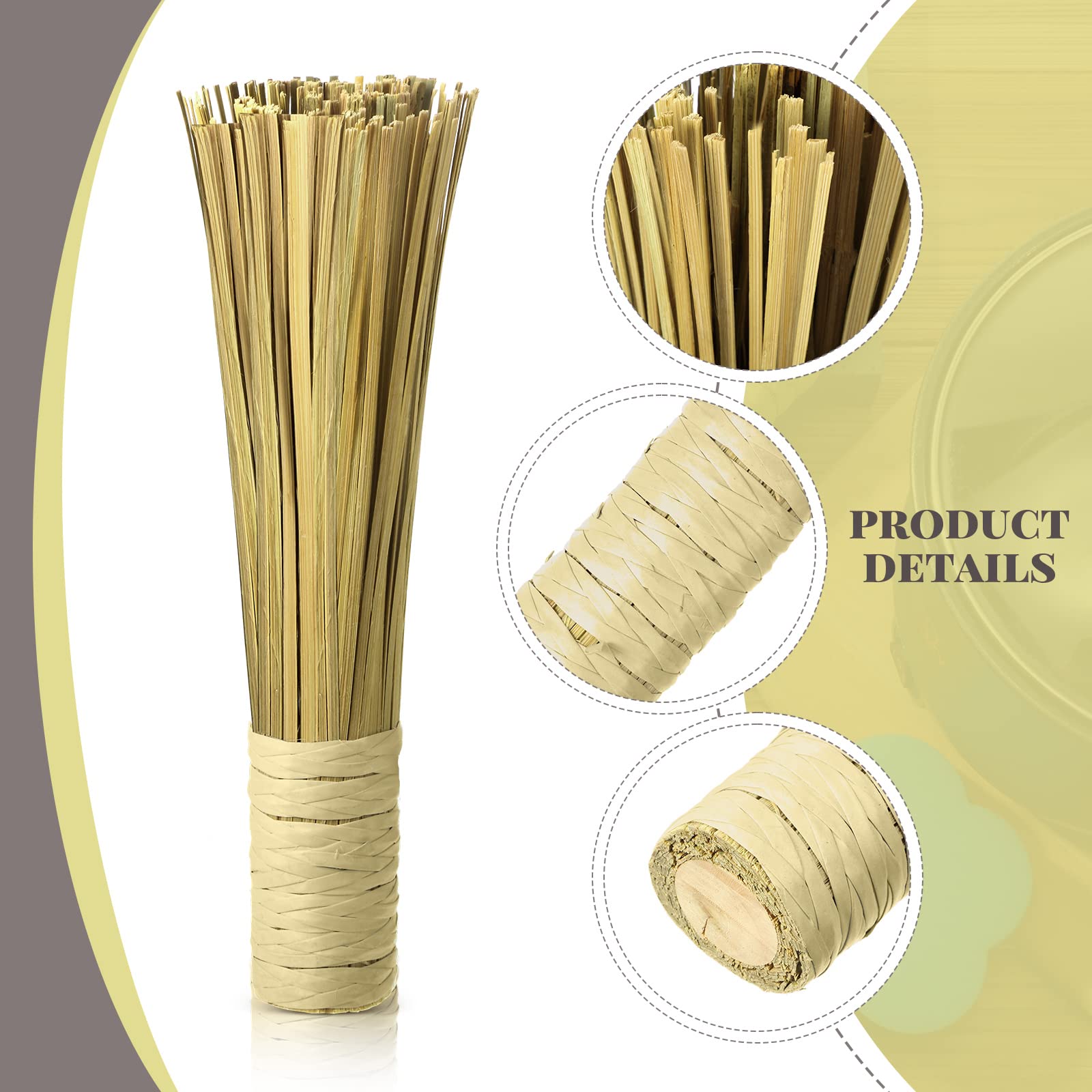 **12 Inch Bamboo Wok Brush - Natural Kitchen Scrubber for Pots, Pans & Skillets - Eco-Friendly Dish Cleaning Brush for Grill, Stovetop & Camping (2 Pack)**