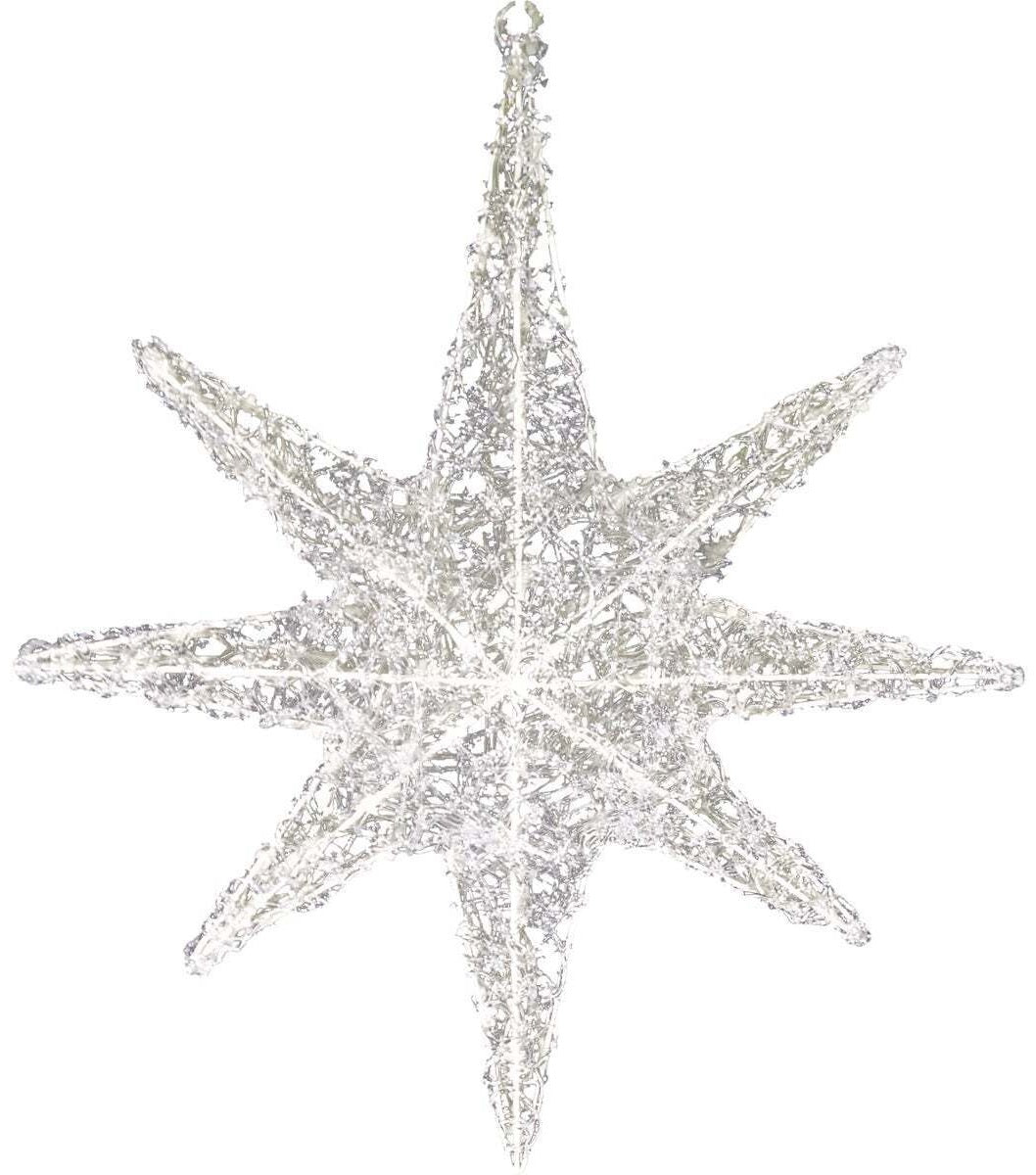 24 Cool White LED 3D Christmas Star Lighted Decoration - Indoor/Outdoor Holiday Decor for Home, Tree, Window & Yard