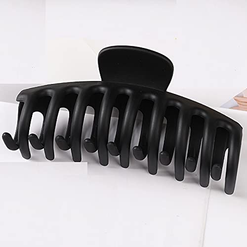 Har London Fashion Non-Slip Hair Claw Clips for Women & Girls - Matte Black Big Jaw Hair Clips for Thick/Thin Hair - Perfect for Wavy, Straight & Curly Hairstyles - Great for Work, Gym, Parties & Everyday Use