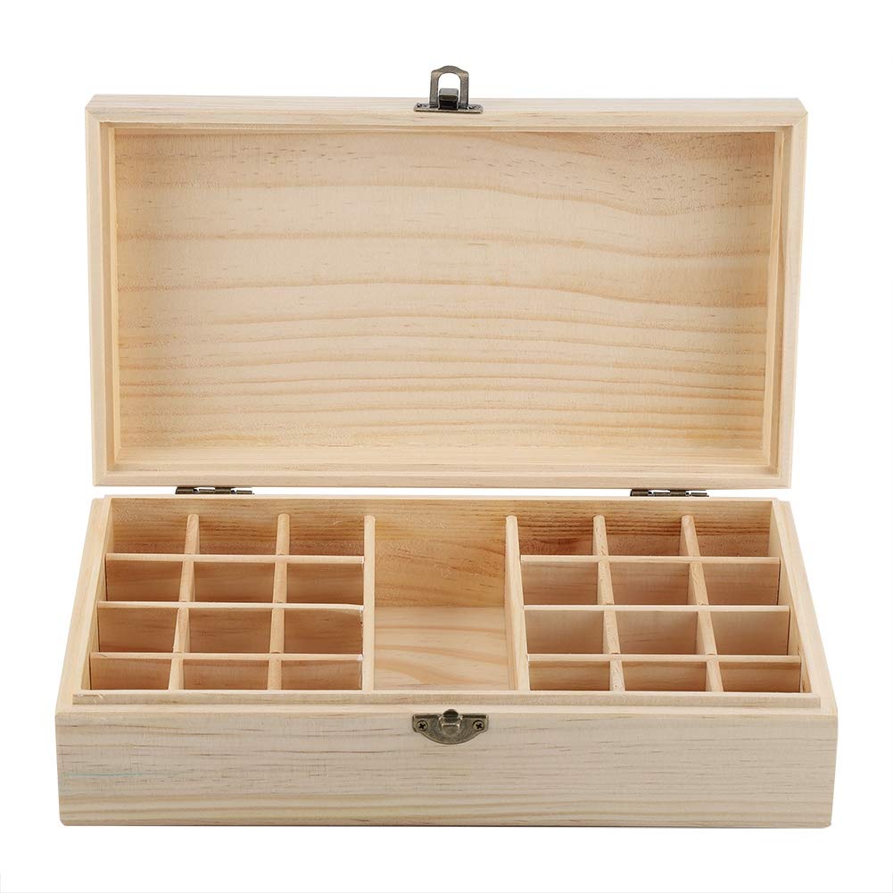 Wooden Jewelry Box with Metal Lock - Essential Oil Storage Organizer & Aromatherapy Container - Perfect for Necklaces, Rings, and Earrings - Ideal for Home, Travel, and Gift Giving