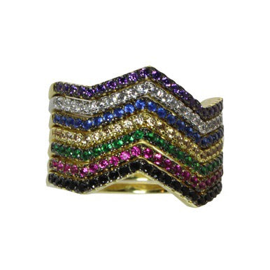 Zigzag Stacking Rings for Women - Trendy Layered Gold & Silver Rings Set - Perfect for Everyday Wear, Stacking, and Gift Giving
