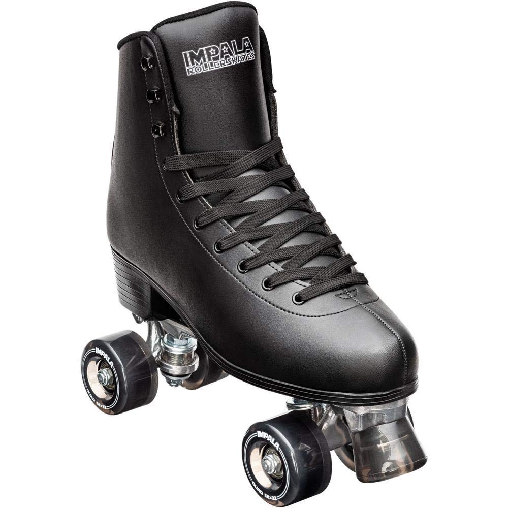Impala Quad Roller Skates for Women & Men - Black Outdoor & Indoor Skates for Beginners, Rink, Park, and Street Skating