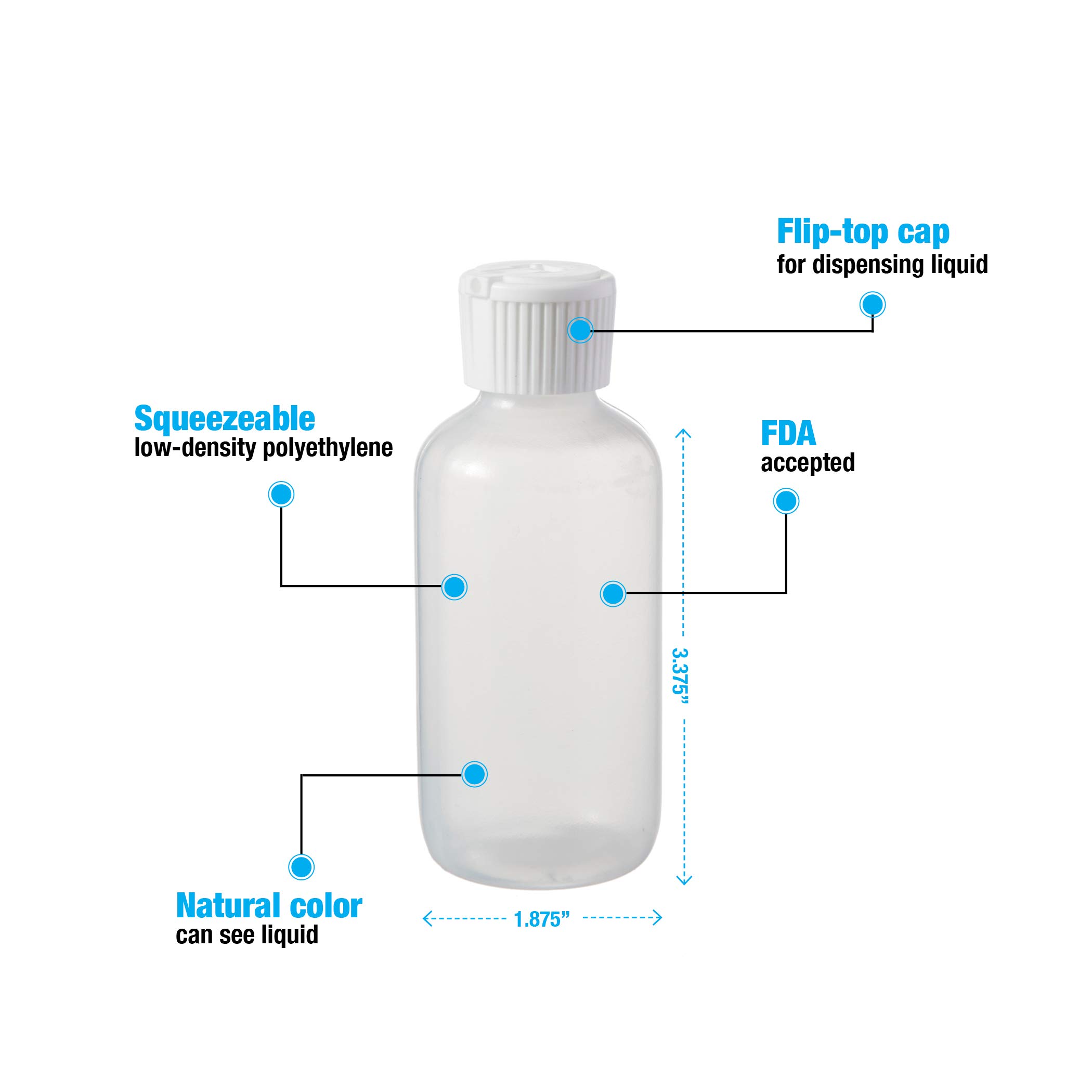 24-Pack White 4 oz LDPE Boston Round Bottles with Flip-Top Cap - Durable Plastic Containers for Essential Oils, DIY Beauty Products & Travel Toiletries