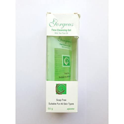 Tea Tree Oil Face Cleansing Gel for Acne & Oily Skin - Ajanta Gorgeous 50g | Deep Cleansing, Pore Minimizer, Gentle Daily Wash for Men & Women