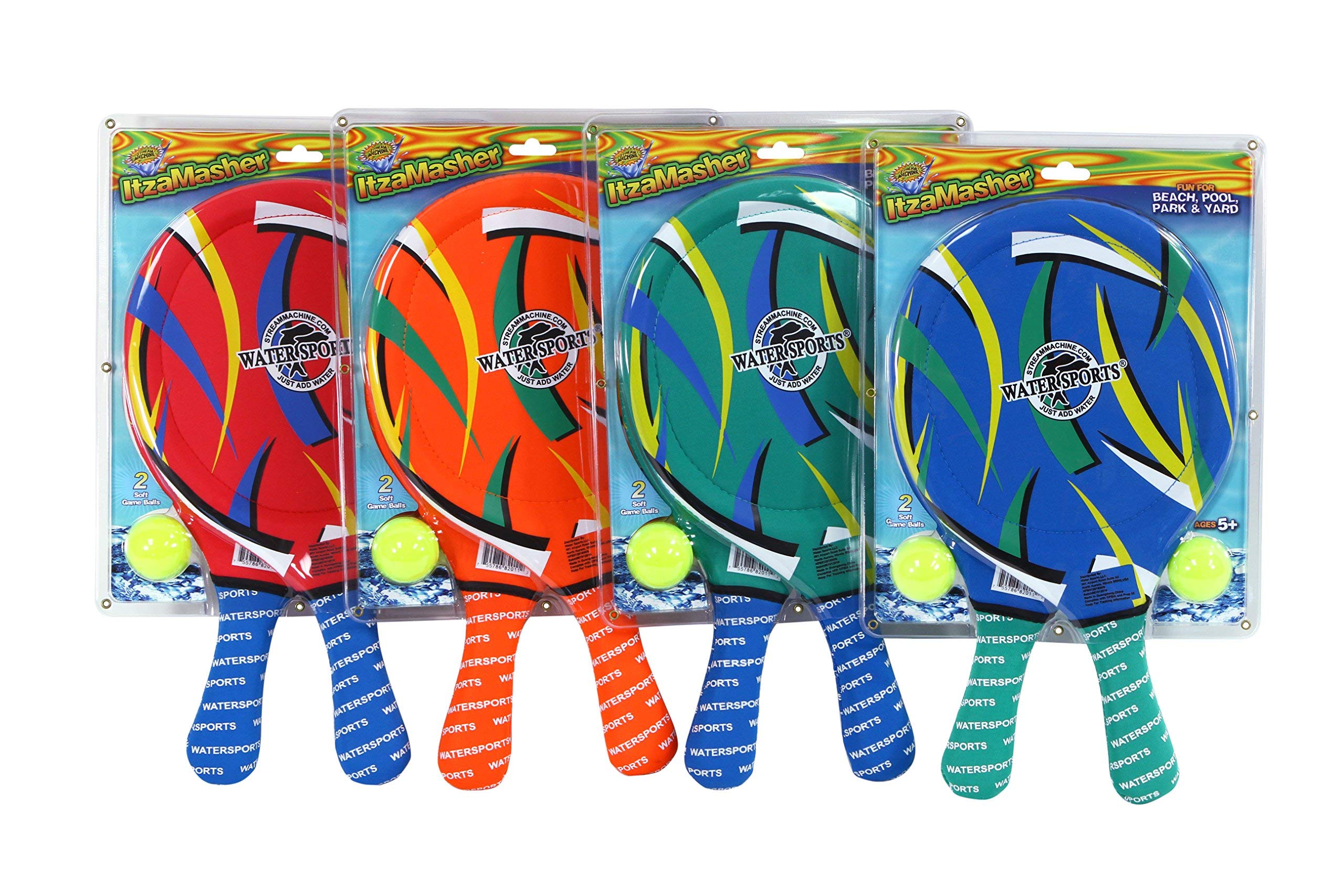 **Itza Masher Water Paddle and Ball Set of 2 - Waterproof Outdoor Sports Game for Pool, Beach & Lake - Fun Family-Friendly Water Toys for Kids & Adults (Colors May Vary)**