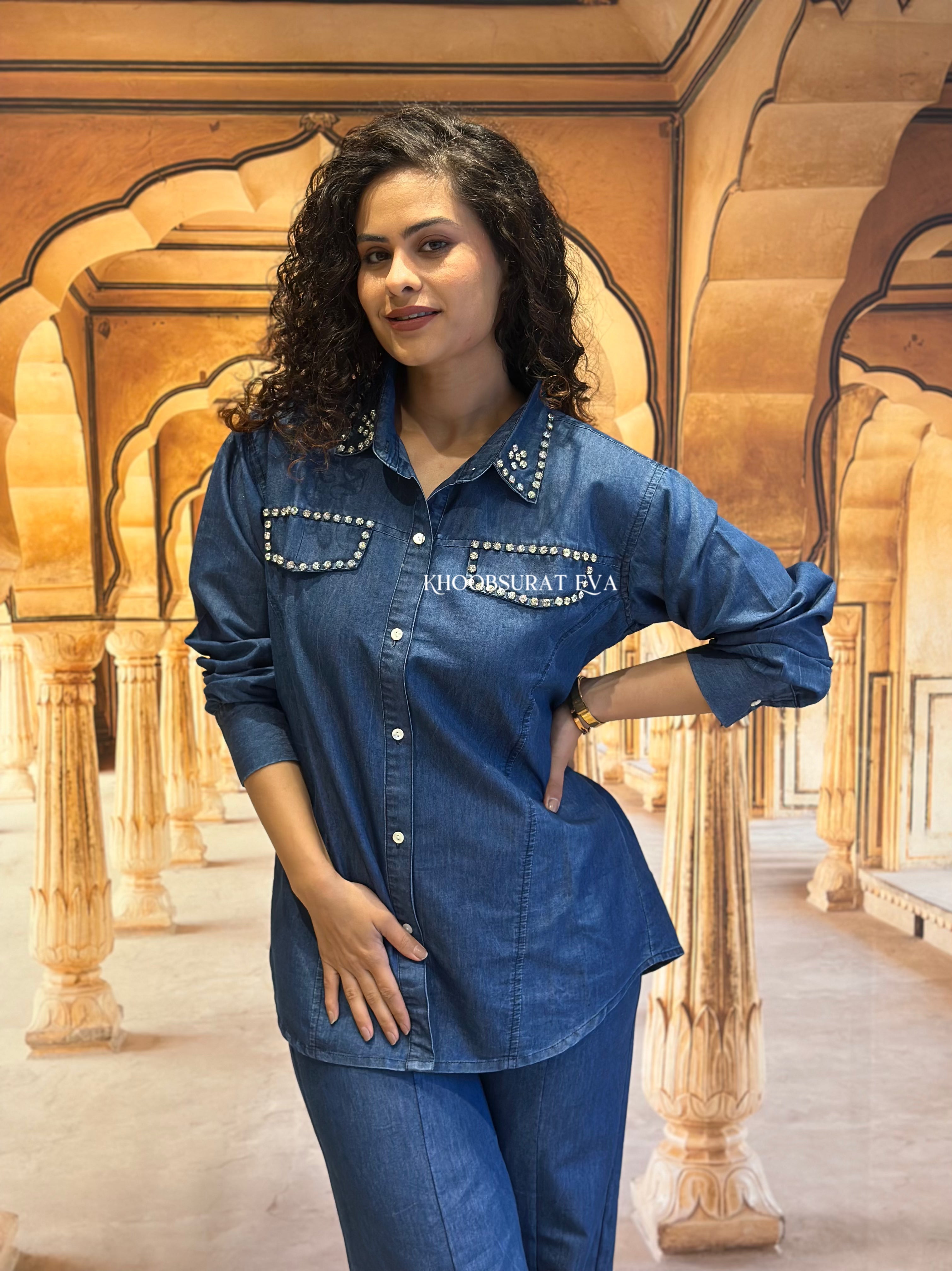 Trendy Blue Matching Outfit Set for Women | Casual Summer Two-Piece Coord | Perfect for Beach, Vacation & Street Style
