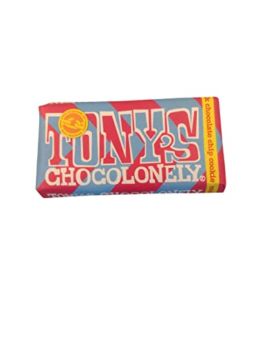 Tony's Chocolonely Milk Chocolate Chip Cookie Bar - 180g (6.35oz) - Rich Belgian Chocolate with Cookie Crunch - Perfect for Gifts, Snacking & Dessert Lovers