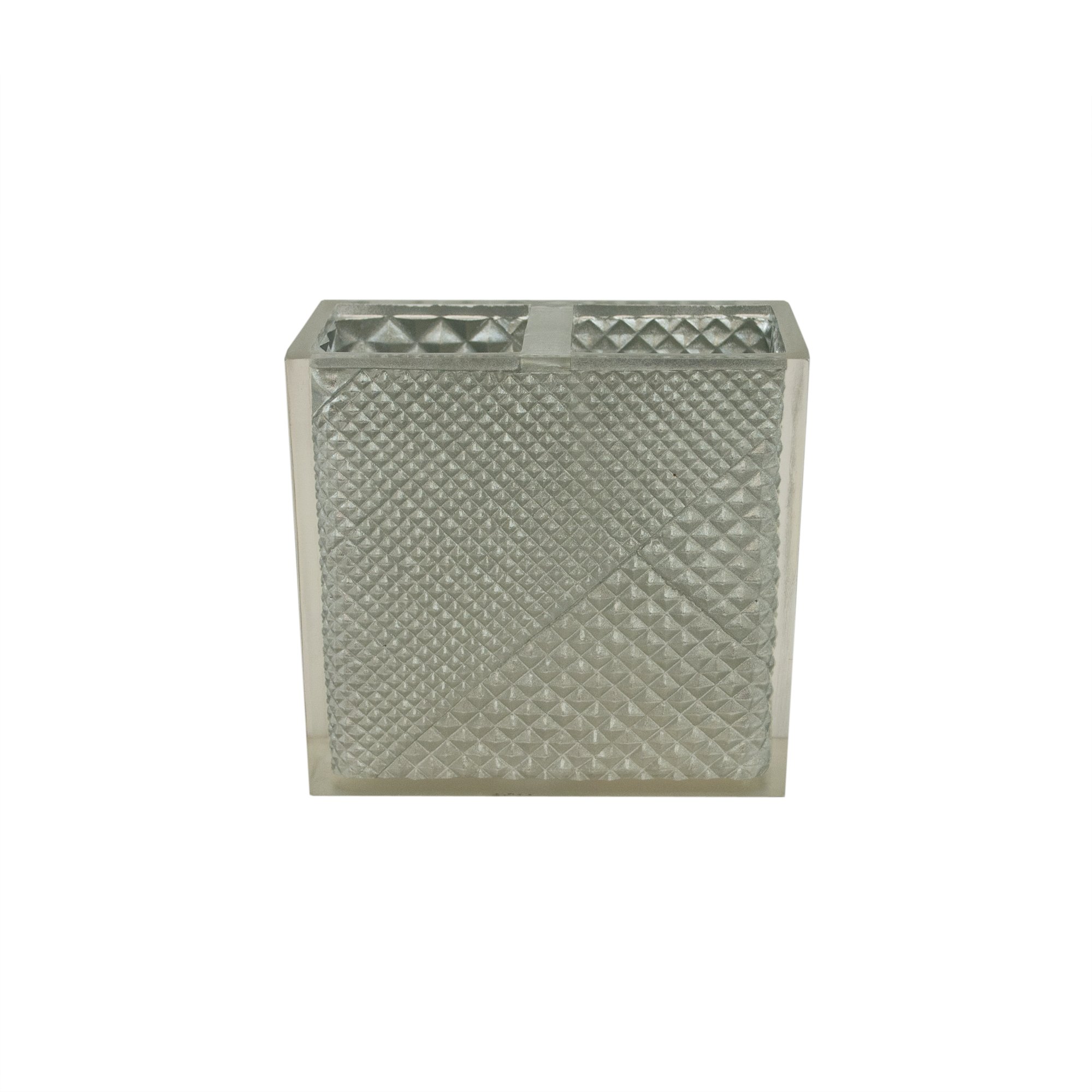 Sherry Kline Modern Prism Toothbrush Holder - Sleek Silver Bathroom Organizer for Countertop or Wall Mount | Perfect for Bathroom, Kitchen, and Travel Storage