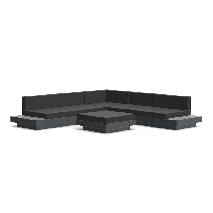 L-Shaped Sectional Sofa with Ottoman - Modern Platform One Living Room Couch for Small Spaces, Apartment, and Home Theater Seating